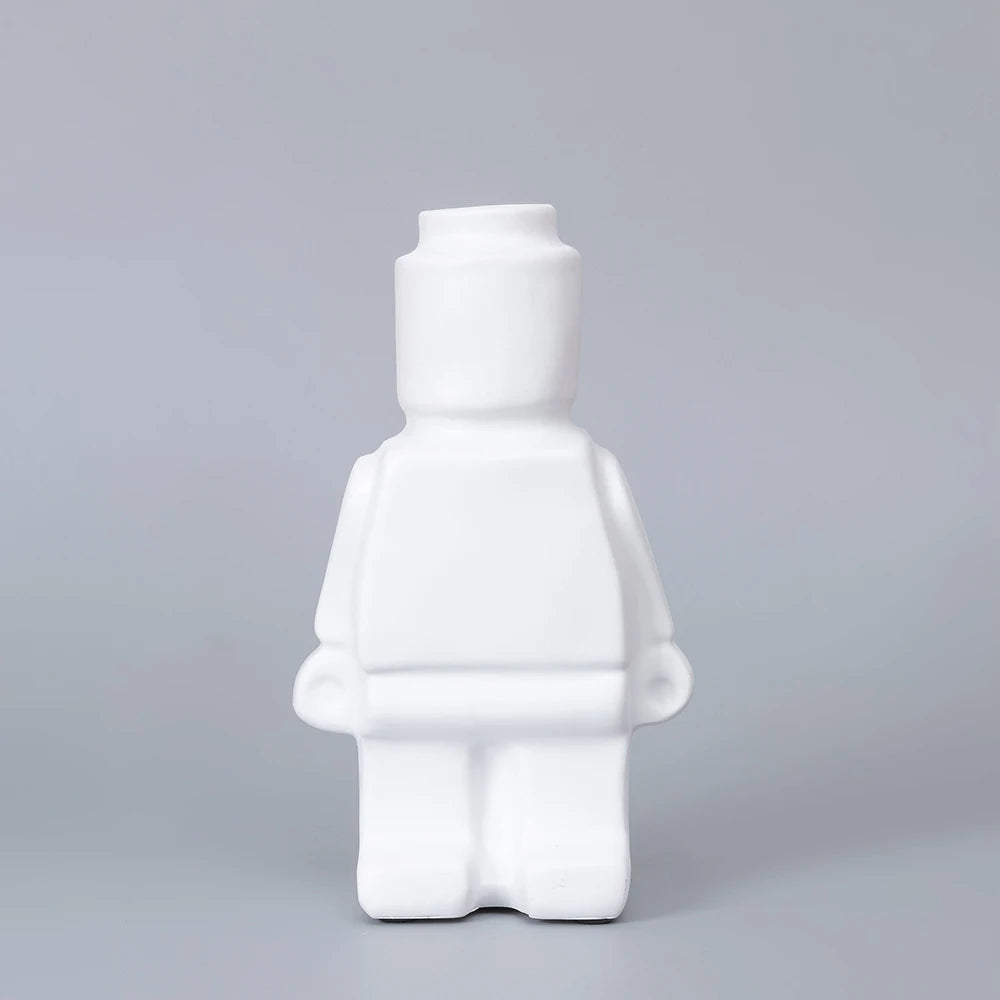 Resin Robot Vase – Modern Decorative Minifigure
