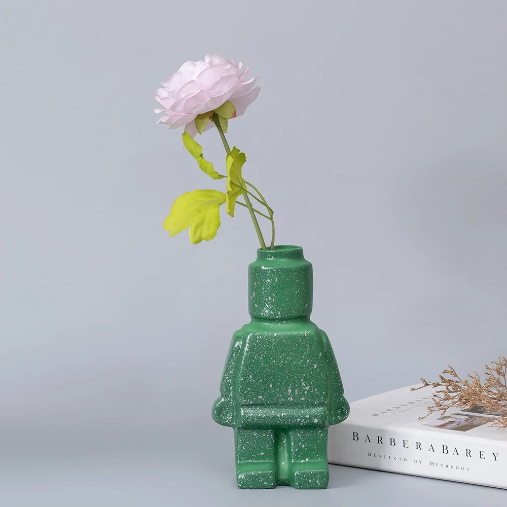 Resin Robot Vase – Modern Decorative Minifigure