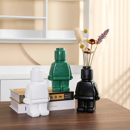 Resin Robot Vase – Modern Decorative Minifigure